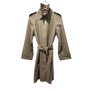 Sanyo Heavy Cotton Trench Coat Womens XS Brown Made in Japan Old Money Luxury